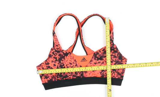 Adidas Women's Orange Animal Print Medium Support Racerback Sports Bra Size M
