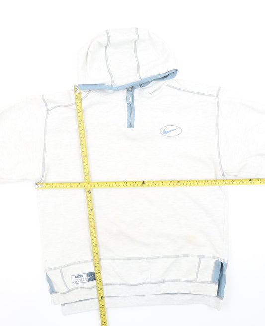 Nike Women’s Beige 1/4 Zip Hoodie Medium Cotton Blend Casual