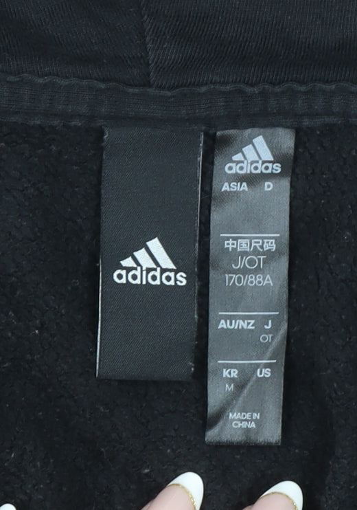 Adidas Women's Black Full Zip Hoodie Size 12 Cotton Blend
