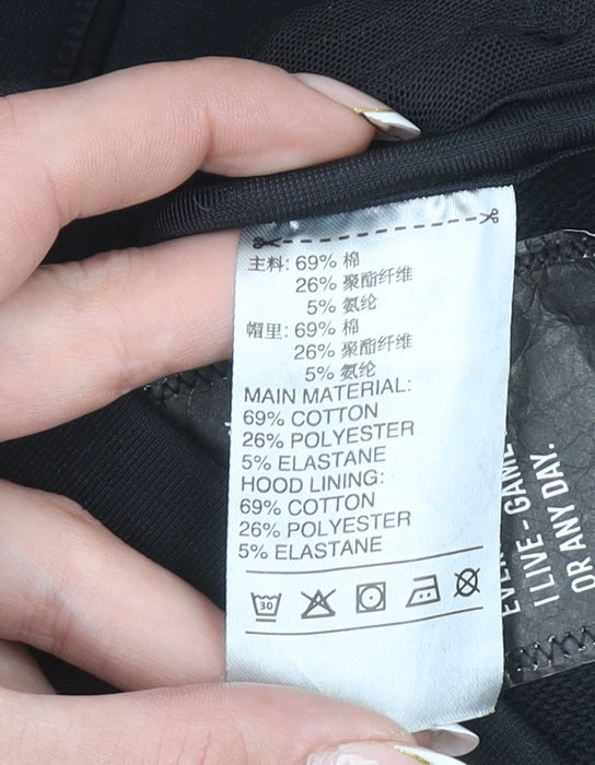 Adidas Women's Black Full Zip Hoodie Medium Cotton Blend