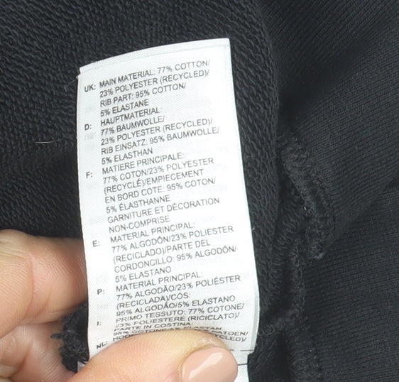 Adidas Boys Black Pullover Hoodie 13-14 Years Cotton Blend Sport Style