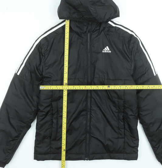 Adidas Men's Black XS Puffer Jacket Hooded Full Zip Winter Coat
