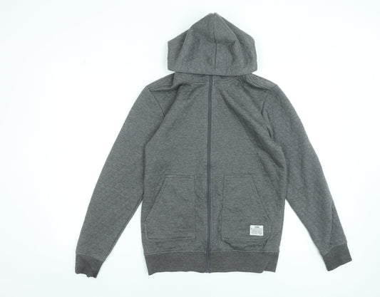 Mens UK S Regular JACK & JONES Grey Full Zip Hoodie
