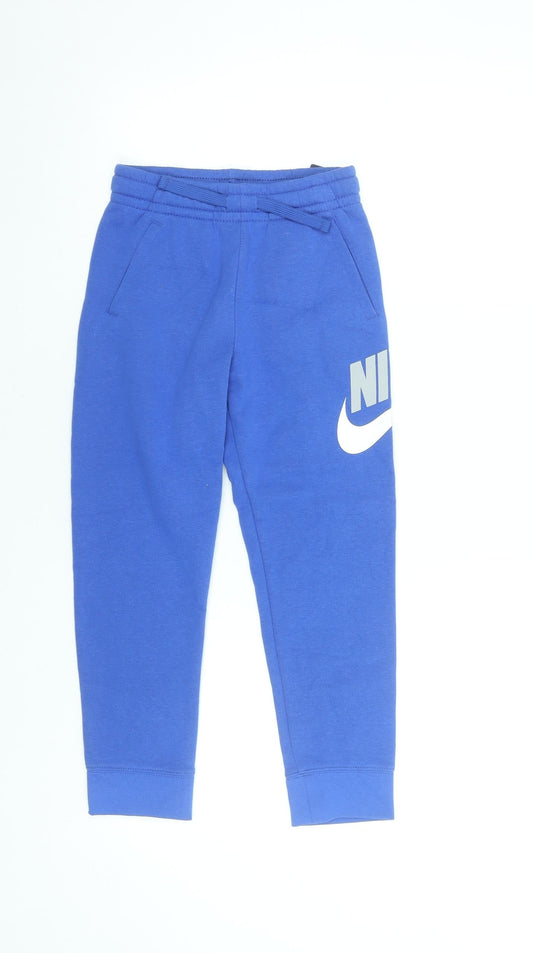 Nike Boys Blue Jogger Trousers 7 Years Cotton Blend Sportswear
