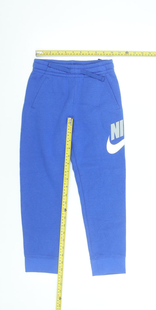Nike Boys Blue Jogger Trousers 7 Years Cotton Blend Sportswear