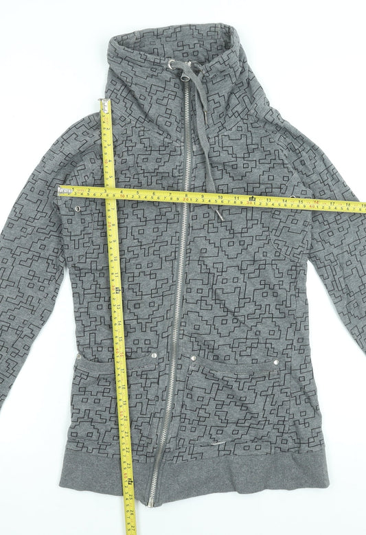 ONLY Womens Grey Full Zip High Neck Sweatshirt XS