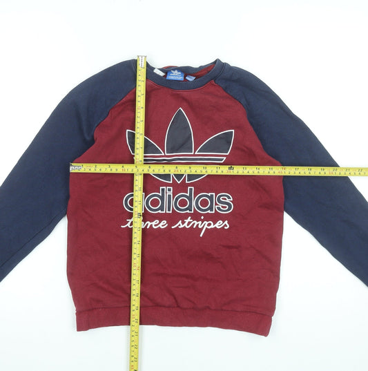 Adidas Boys Multicoloured 11-12 Years Pullover Sweatshirt Crew Neck Logo