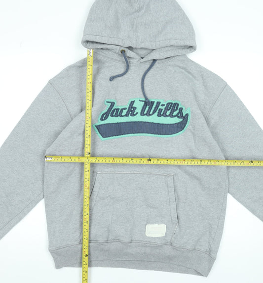Mens UK M Regular Jack Wills Grey Pullover Hoodie