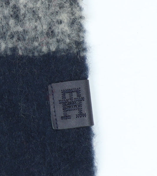 Tommy Hilfiger Women Beige Red Check Rectangle Scarf Wool Blend Winter