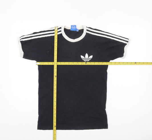 Adidas Women's Black Ringer Crew Neck Short Sleeve T-Shirt Size S