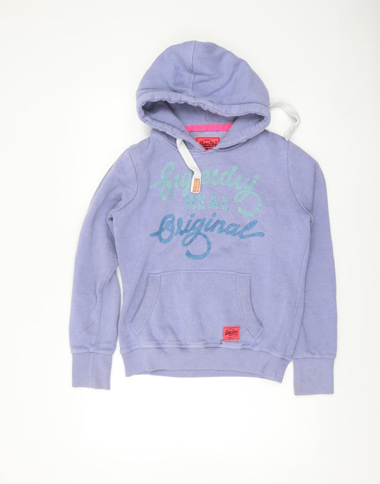 Womens UK M Regular Superdry Purple Pullover Hoodie