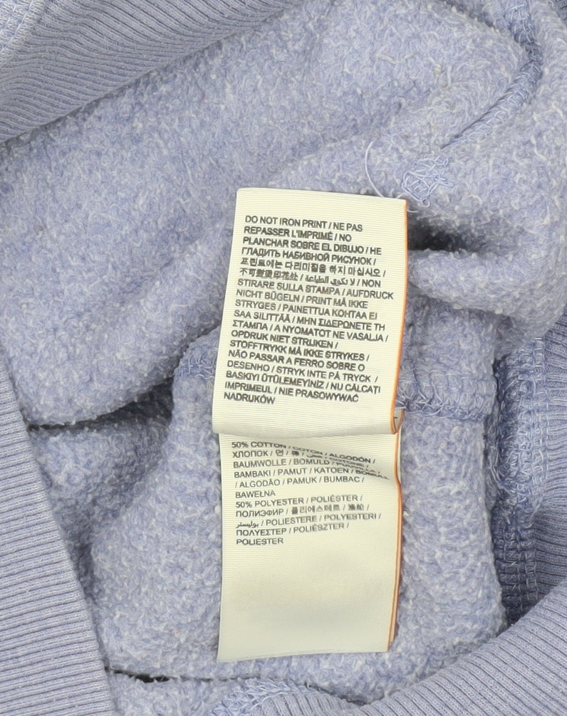 Superdry Women Purple Pullover Hoodie M Vintage Glitter Logo Cotton Blend