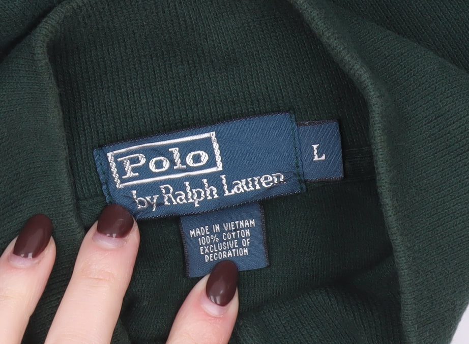 Polo Ralph Lauren Men's Green 1/4 Zip Sweatshirt Size L Classic Fit