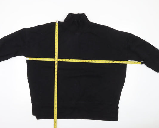French Connection Womens Black High Neck Pullover Sweatshirt Size L