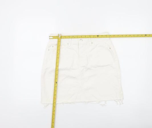 Denim Co. Women White Denim Short Skirt Size 10 Casual