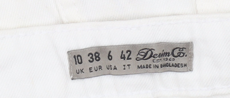 Denim Co. Women White Denim Short Skirt Size 10 Casual