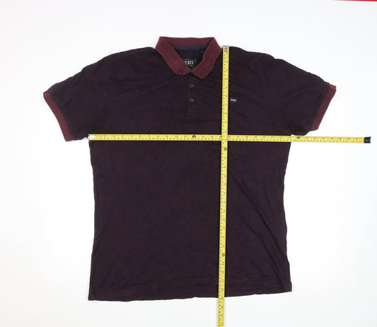 Diesel Men's Purple Cotton Short Sleeve Polo Shirt Size 2XL