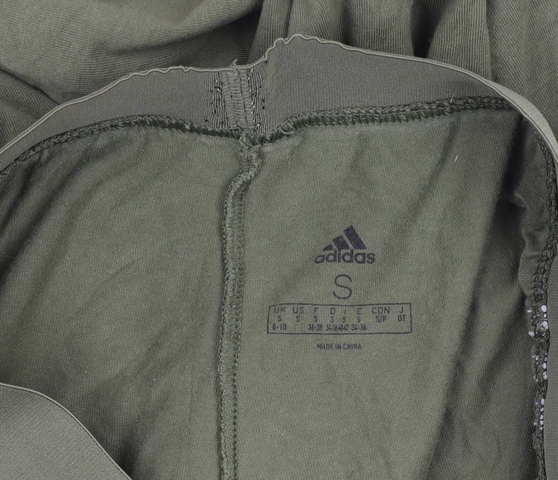 Adidas Womens Green Small Slim Fit Track Pants Activewear Trousers