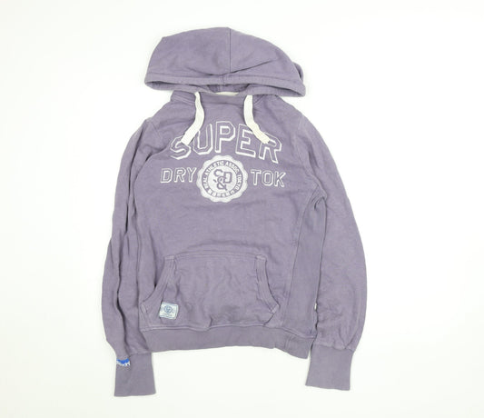 Womens UK M Regular Superdry Purple Pullover Hoodie