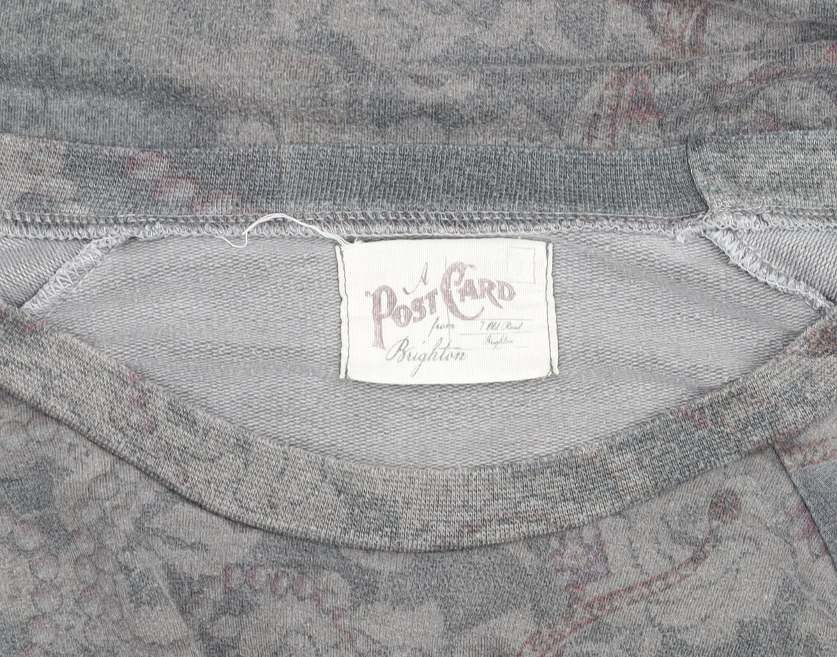 Additional view of A Postcard from Brighton Grey Floral Zip Pullover Sweatshirt, size L