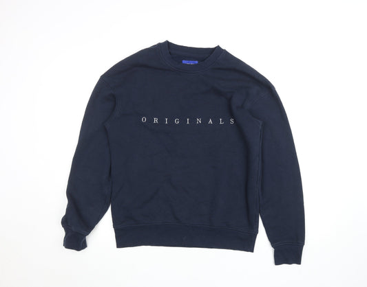 Unisex Adults UK L Regular JACK & JONES Blue Pullover Sweatshirt
