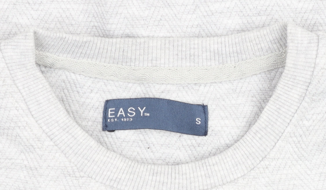Additional view of Easy Men's Grey Small Pullover Crew Neck Sweatshirt
