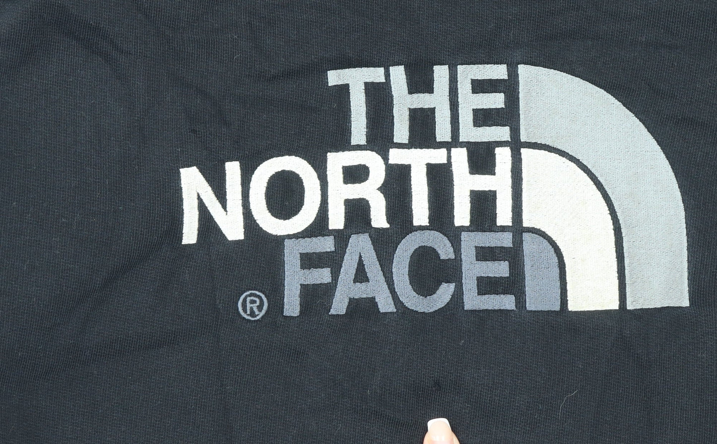 The North Face Men's Black Pullover Hoodie L 100% Cotton Embroidered Logo