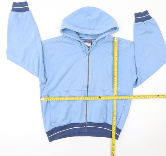 Nike Women’s Blue Full Zip Hoodie XS 88% Cotton Casual Zip Front