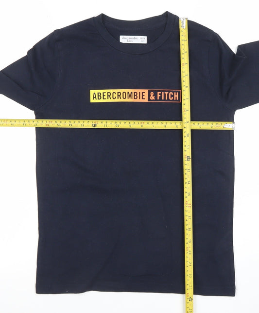 Abercrombie Kids Boys Black Long Sleeve Logo T-Shirt 13-14 Years
