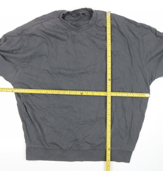 ASOS Men’s Grey Cotton Crew Neck Pullover Sweatshirt Size M