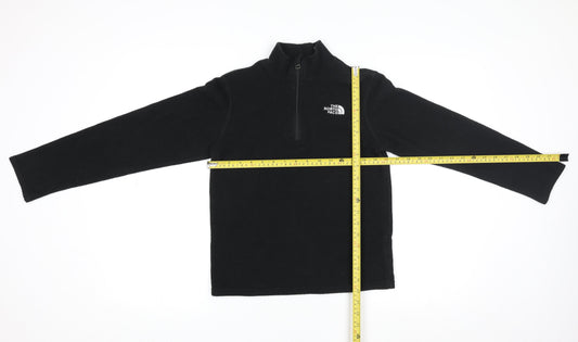 The North Face Boys Black Fleece 1/4 Zip Lightweight Jacket Size 12 Years