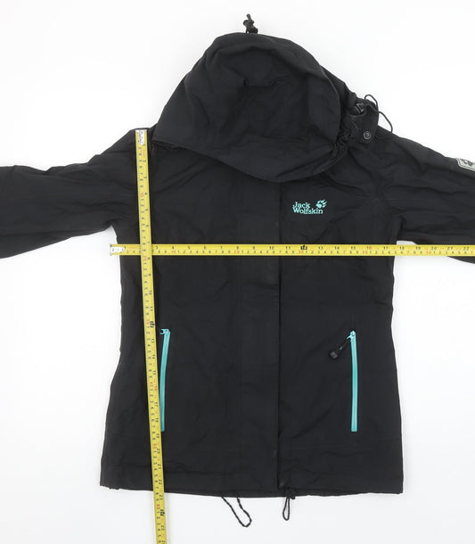 Jack Wolfskin Women's Black Waterproof Hooded Jacket UK 8