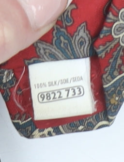 Marks and Spencer Men Red Paisley Silk Tie St Michael Vintage Design