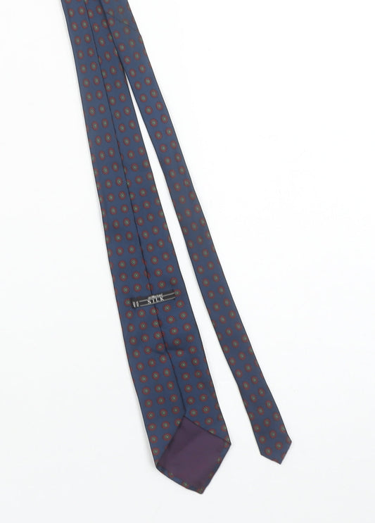 Marks and Spencer St Michael Men's Blue Silk Patterned Tie