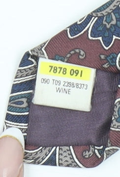 Marks and Spencer St Michael Men's Wine Silk Paisley Tie
