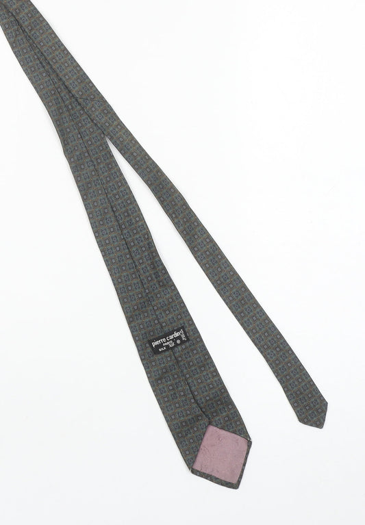 Pierre Cardin Men's Blue Geometric Silk Tie Made in UK