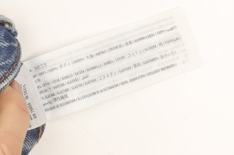 Abercrombie & Fitch Women's Blue High Rise Mom Jeans Size 26 Distressed Denim