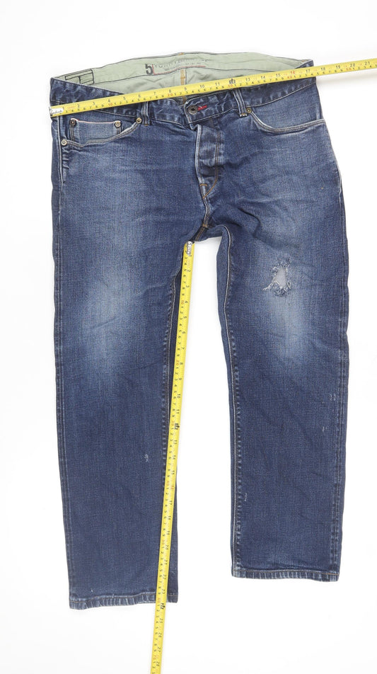 Tommy Hilfiger Men's Blue 38x30 Regular Straight Denim Jeans