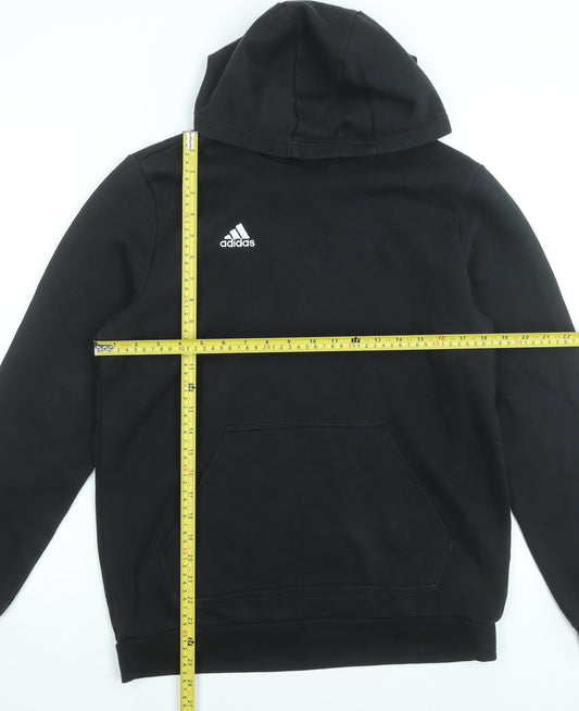 Adidas Boys Black Pullover Hoodie XL 15-16 Years Cotton Blend Logo