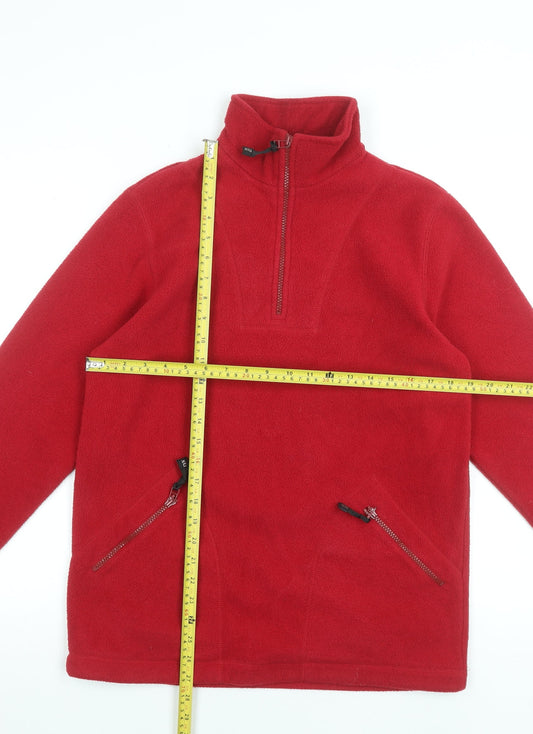 NX Sport Men's Red Fleece 1/4 Zip Pullover Sweatshirt Size S