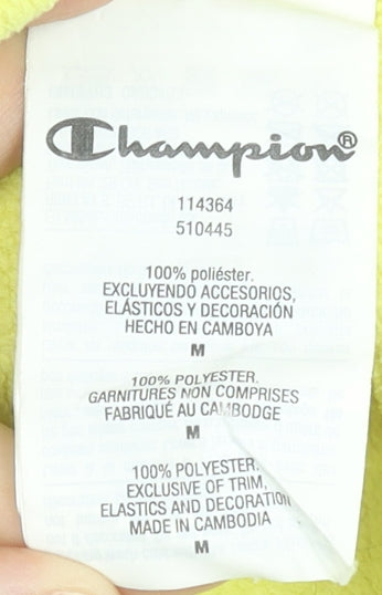 Champion Men's Yellow Fleece Pullover Hoodie Medium