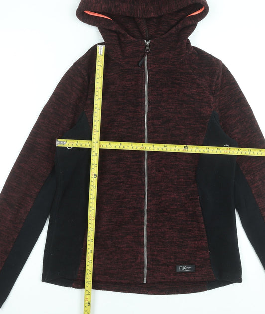 Next Womens Red Hooded Full Zip Fleece Jacket Size 10