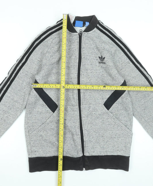 Adidas Teens Grey Full Zip Sweatshirt XL Sports Logo Jacket