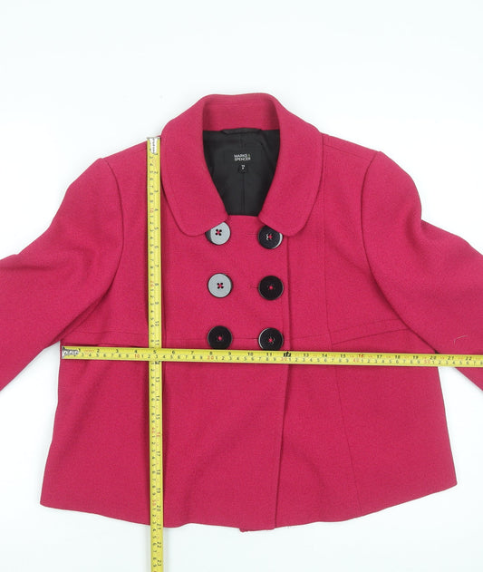 Marks and Spencer Women’s Pink Petite Double Breasted Short Jacket UK 14