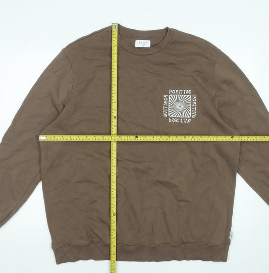 Easy Brown 3XL Women's Relaxed Fit Cotton Blend Sweatshirt