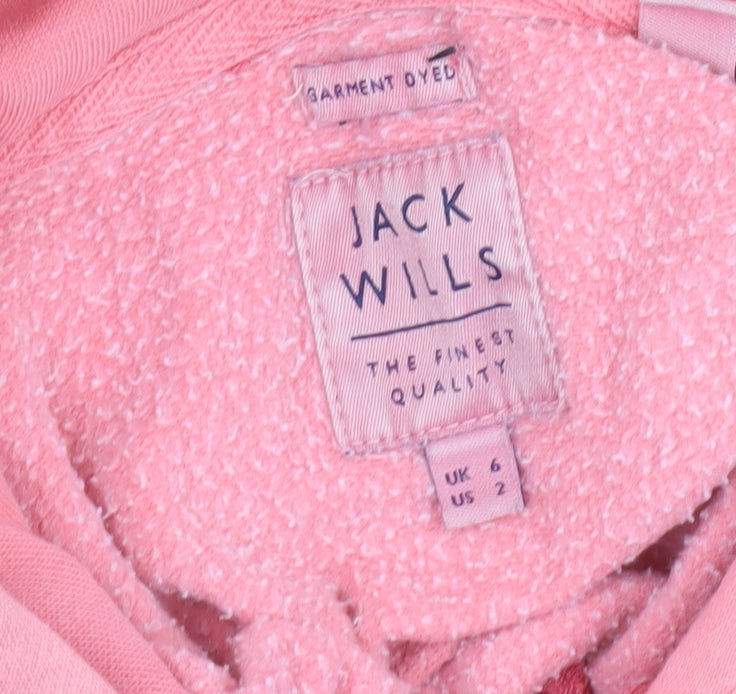 Womens UK 6 Relaxed Jack Wills Pink Pullover Hoodie
