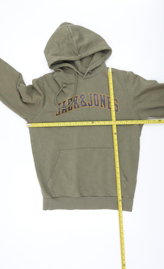 Mens UK S Regular JACK & JONES Green Pullover Hoodie