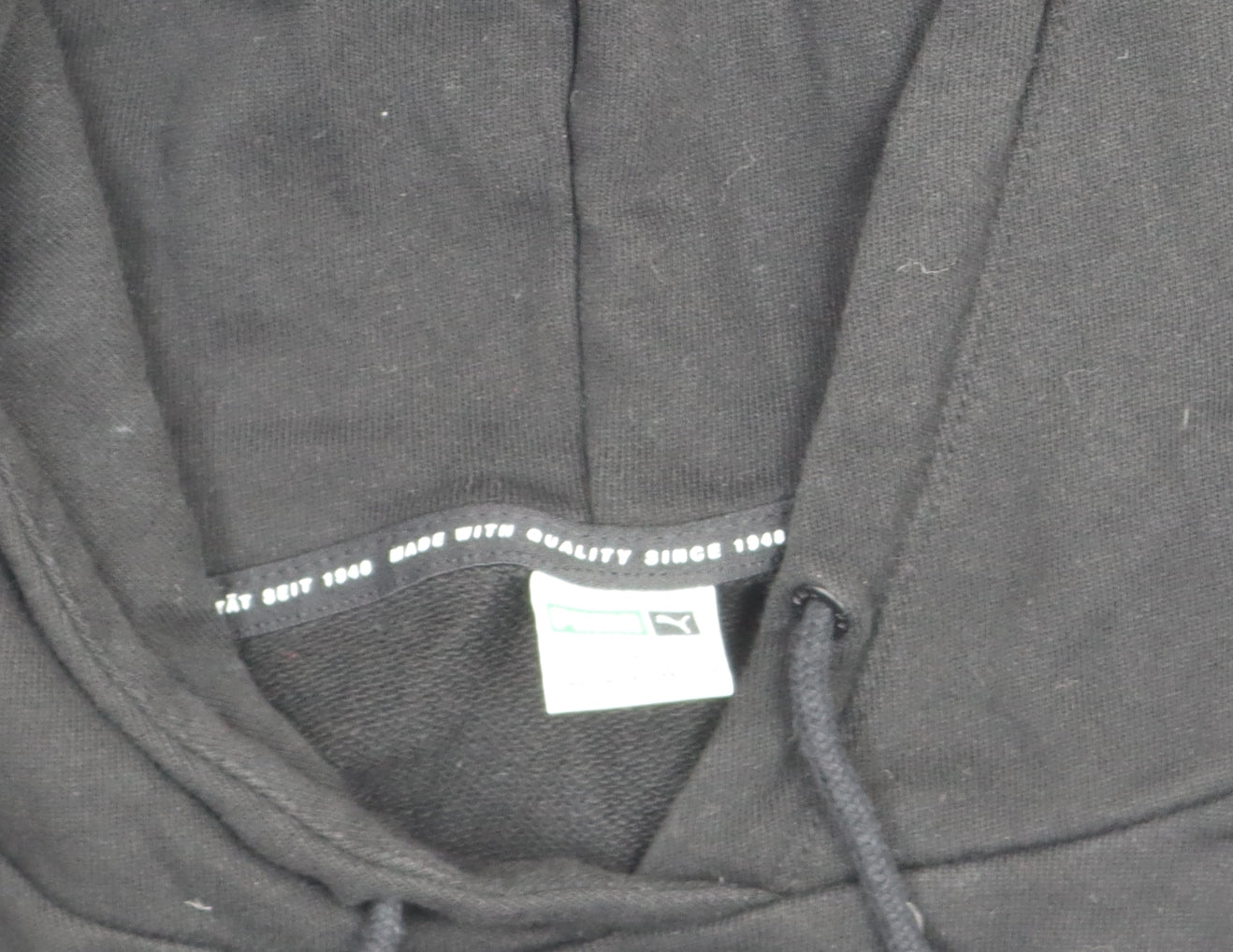 Mens UK L Regular PUMA Black Pullover Hoodie