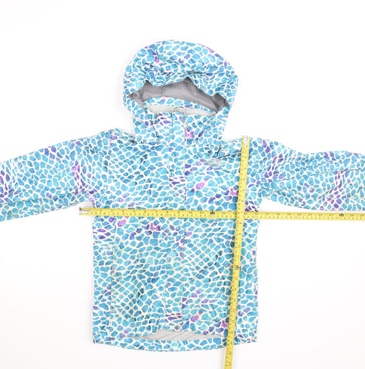 The North Face Girls Blue Waterproof Hooded Rain Coat Jacket 7-8 Years