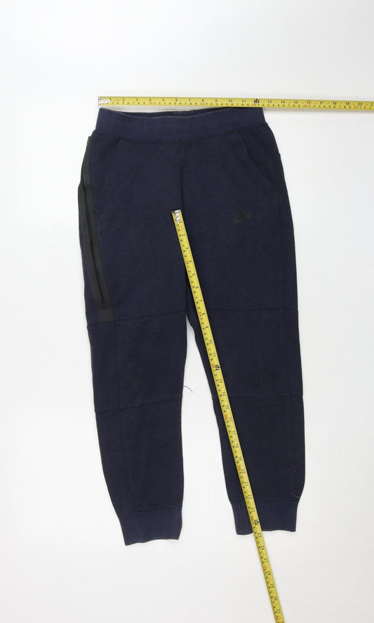 Nike Boys Blue Fleece Jogger Trousers 12-13 Years Activewear Comfort Fit